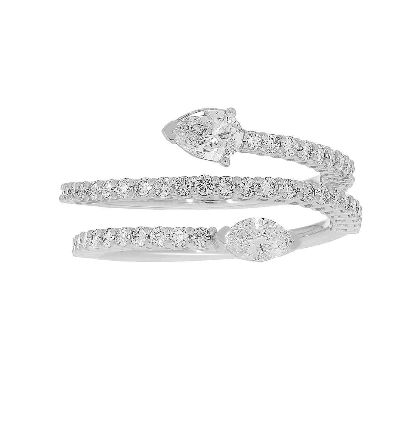 Cross Over Pear & Marquise Diamond Ring LR12874AS7